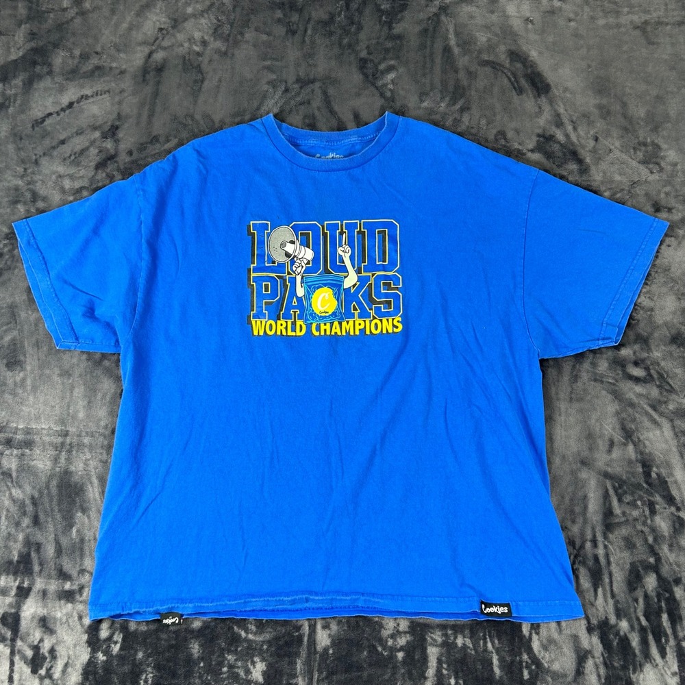Cookies T-Shirt Mens 3X Blue Loud Packs World Champions Graphic Tee Short Sleeve